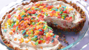 Curb Your Cereal Cravings With This Fruity Pebbles No-Bake Cheesecake