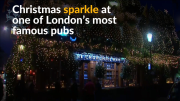 Festive cheer lights up British pub